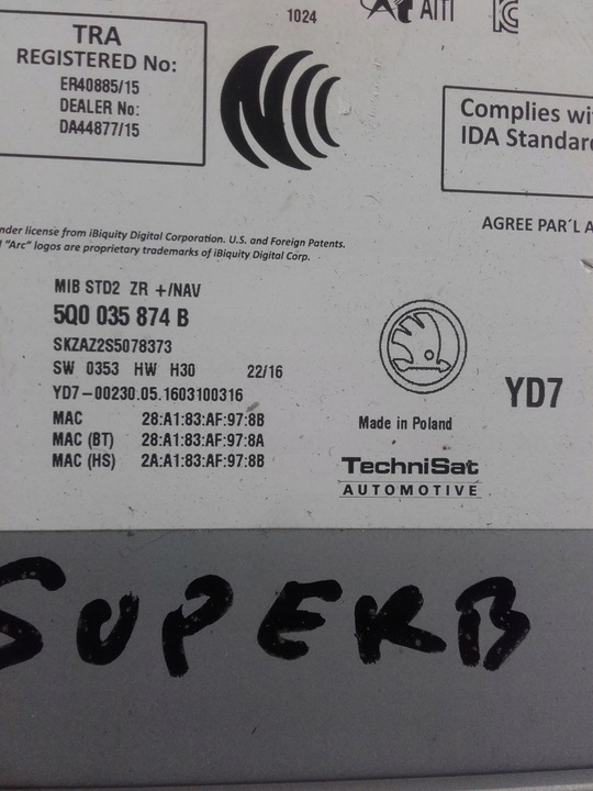 фото №5, Skoda superb iii считыватель навигации карт sd