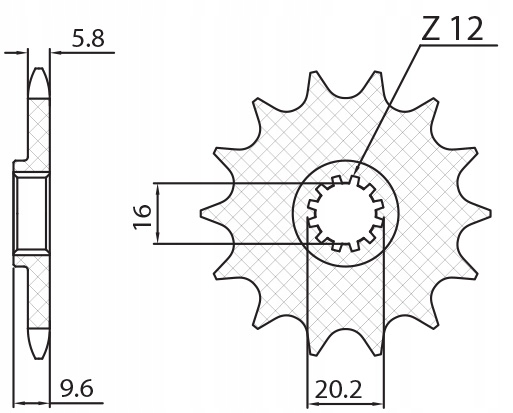 SUNSTAR ЗУБЧАТКА ПЕРЕДНЯ 7005 14 KTM SX 65 '98-'18