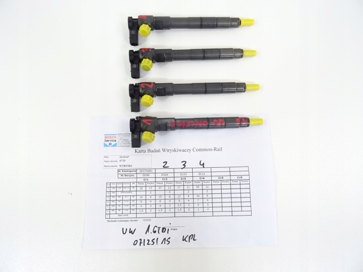 фото №13, Форсунки vw audi skoda 2.0tdi 28370681 04l130277d bosch печать тест