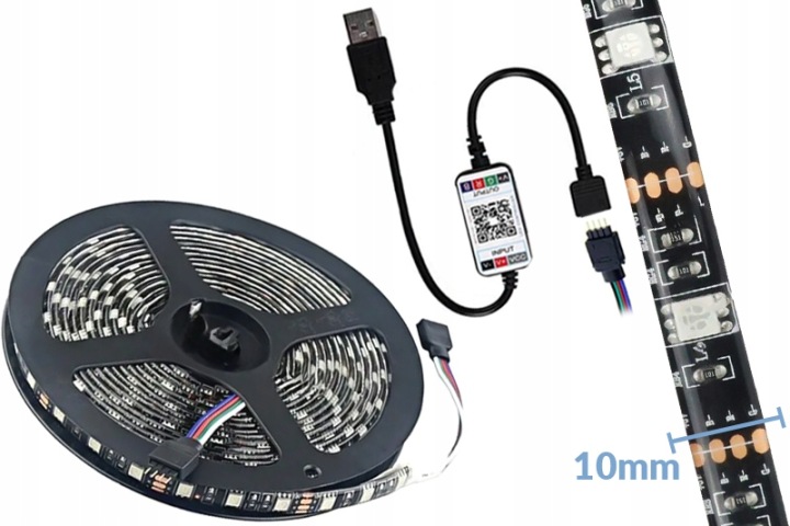 фото №14, Лента шлейф led rgb na port usb освещение do интерьера автомобиль автомобиля 5m