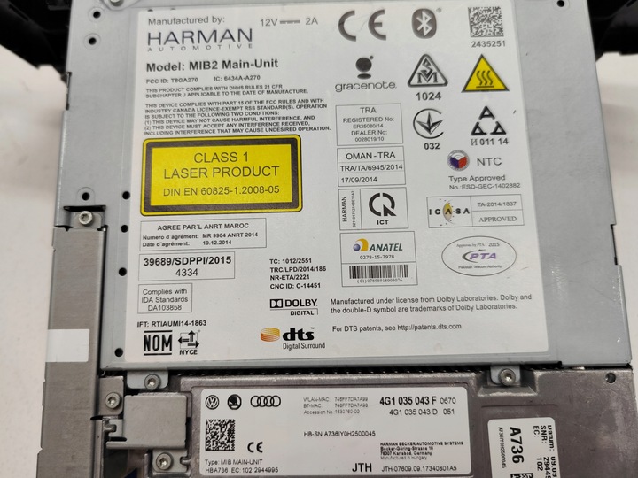 фото №6, Audi a6 c7 рестайлінг модуль навігації mmi mib2 4g1035043f