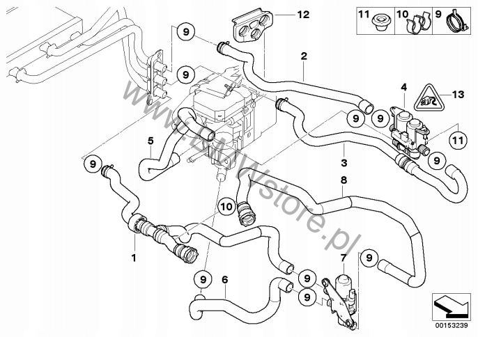 фото №5, Bmw e60 e61 e63 e64 дизель бензин шланг труба шланг нагрівача клапана води