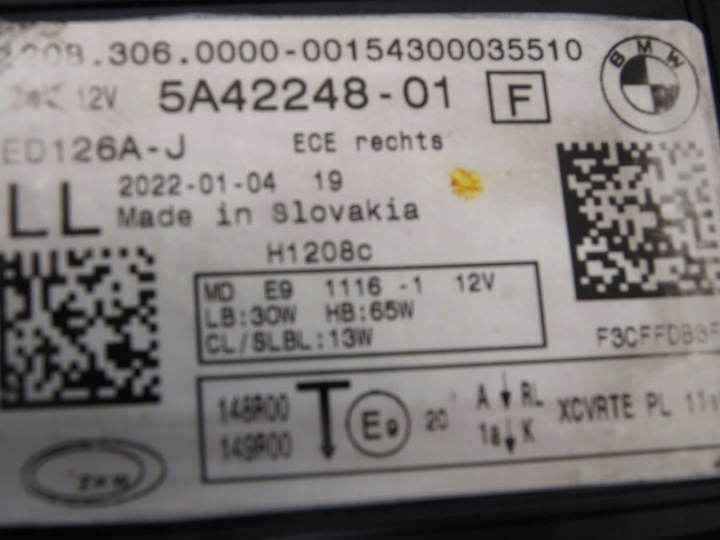 фото №11, Bmw 2 u06 2021-2024 active tourer фара фара правое перед 5a42248