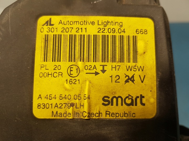 фото №2, Smart forfour i 454 фара левый