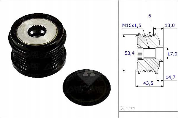 фото №2, Колесо ременное генератора ford 1,4tdci-2,0tdci 10- i