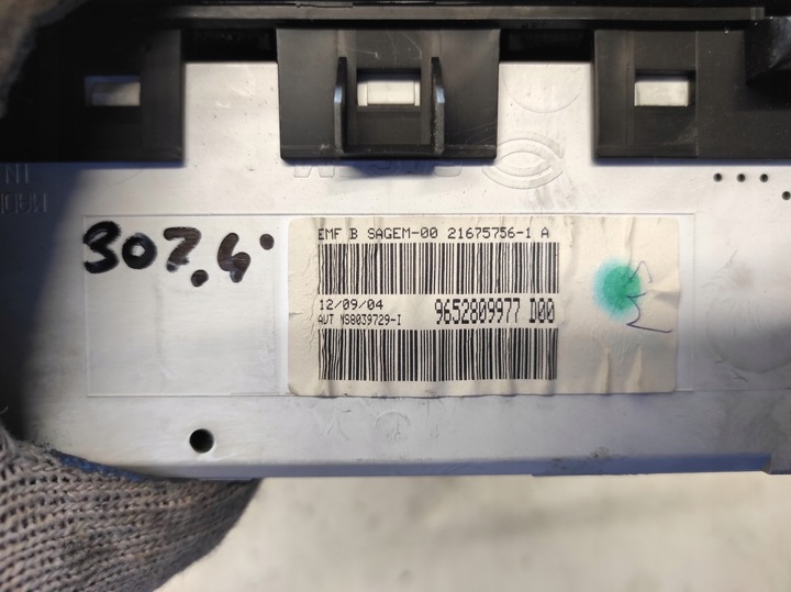 фото №5, Peugeot 307 01- дисплей радіо 9652809977