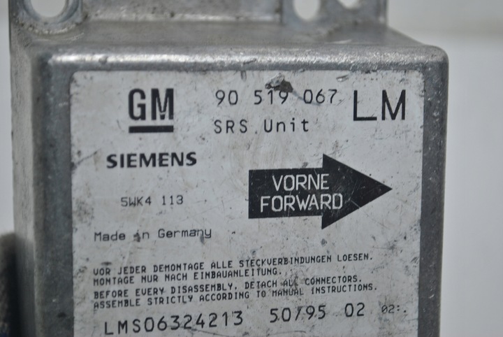 фото №3, Датчик подушка безпеки модуль opel astra f i 90519067