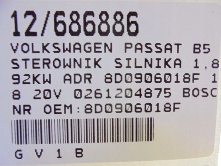 фото №5, Passat b5 комп'ютер 8d0906018f 1,8 20v 0261204875