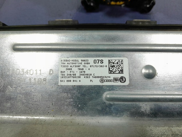 фото №9, Vw golf vi панель роздавальна консоль подушка безпеки подушки ремені eu