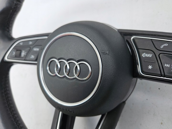 фото №9, Руль трёхспицевый подушка audi a4 b9 8w a5 чёрная кожа s-line