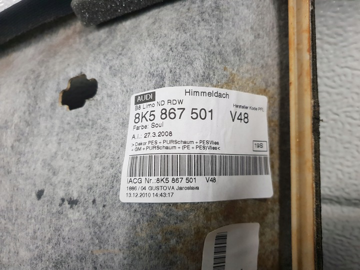 фото №10, Audi a4 b8 s-line стеля чорна sedan 11r
