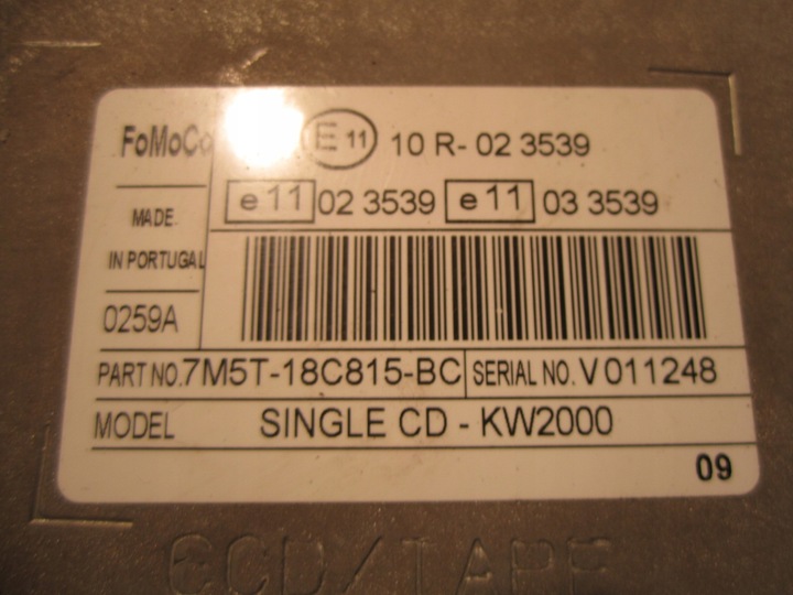 фото №3, Радио cd aux ford kw2000 7m5t-18c815-bc 6000cd