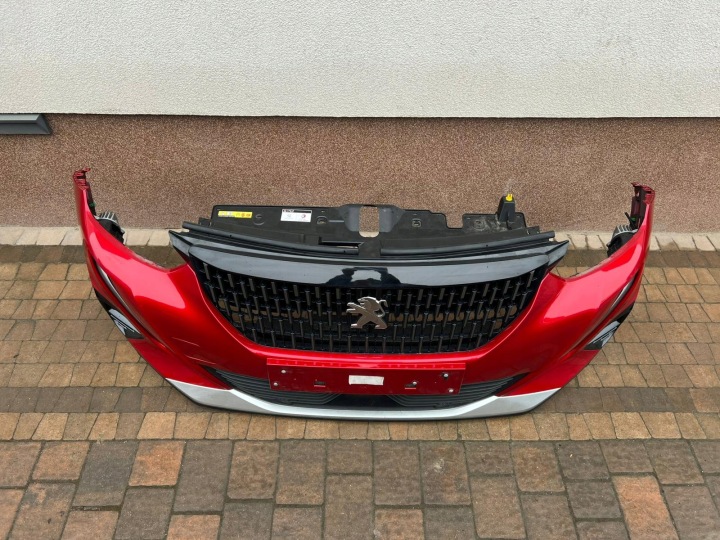фото №12, Peugeot 2008 ii бампер перед 6 з pdc na лампи повний світлодіоди evh бордовий 2019-