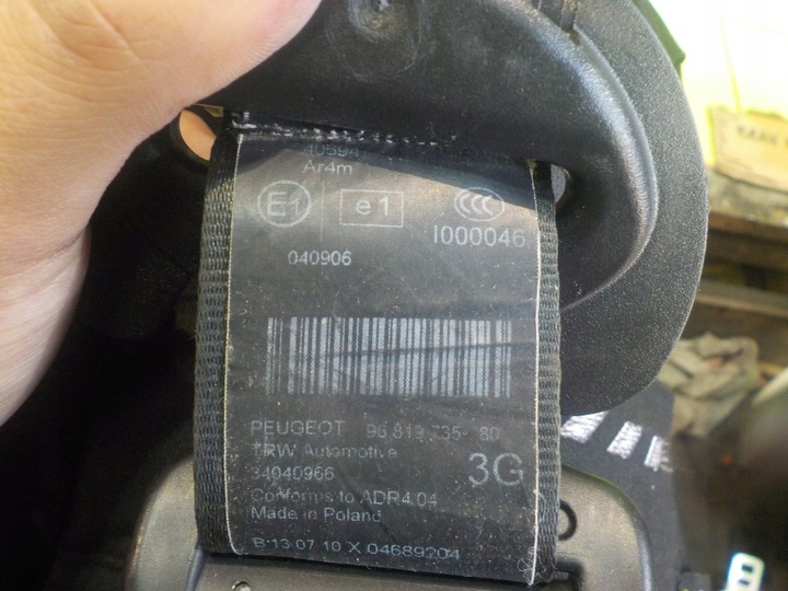 фото №5, Peugeot 5008 i 10r pas безопасности левый зад 34030077c 9681973580