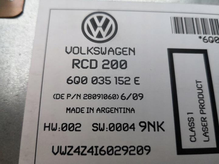 фото №6, Радио cd vw polo iv 9n рестайлинг 6q0035152e