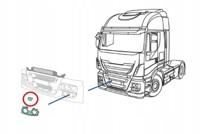 фото №3, Заглушка склоомивача фара ліва iveco strali