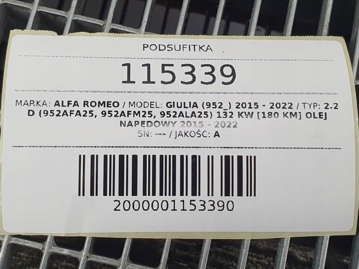 фото №13, Стеля alfa romeo giulia європа