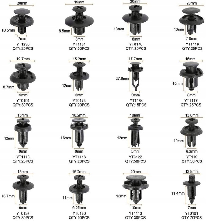 фото №12, Клипсы клипсы клипсы do автомобиль обивка автомобильные 620szt набор клипсы kołk