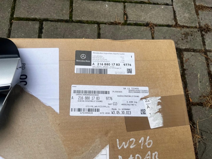 фото №6, Новая оригинал решётка решётка радиатора mercedes cl w216 2006-2010 pod радар a2168801783