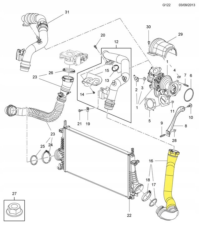 фото №2, Шланг шланг turbo opel insignia saab 9-5 2.0
