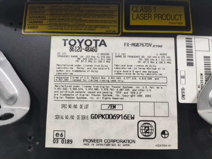 фото №9, Заводские магнитола модель levinson lexus rx ii 2003-2008 86120-48a60