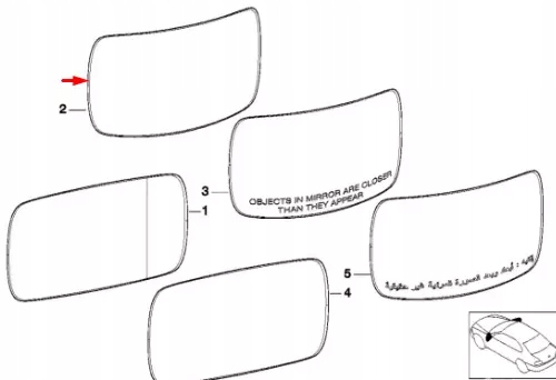 фото №7, Bmw 1 e81 стекло зеркало передней левого 51167252893 oem