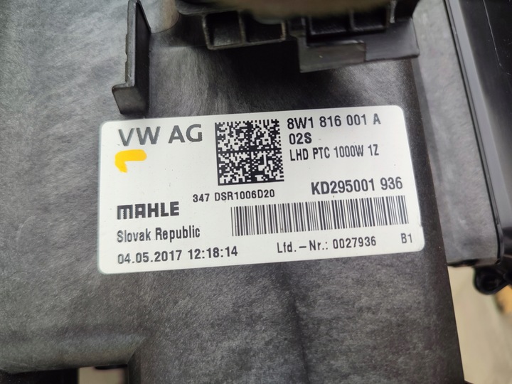 фото №10, Обігрівач комплектна wentylotor європа audi a4 b9 8w