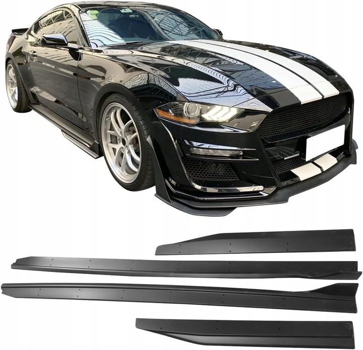 фото №5, Ford mustang 2015-2023 накладка накладки планки пороговые пороги стиль gt500