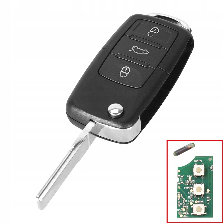 фото №1, Ключ з електроніка pilot do vw passat b5 golf skoda seat 1j0959753da