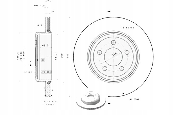 фото №2, Brembo диски гальмівні 2szt. chrysler 300 c 300c