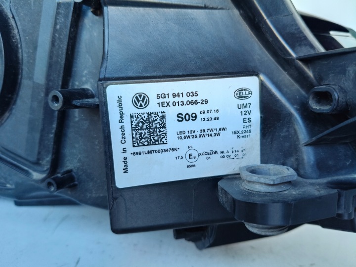 фото №8, Фара ліва фара vw golf vii 7 5g 5g0 17- рестайлінг повний led