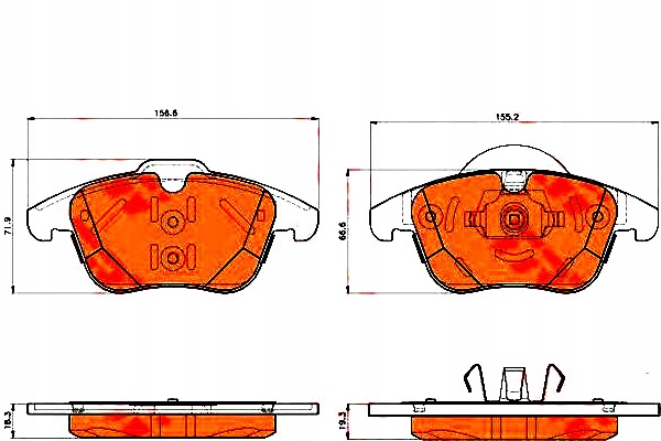 фото №11, Тормозные колодки ham. ford p. mondeo/galaxy/v70/s80 06- trw gdb1925