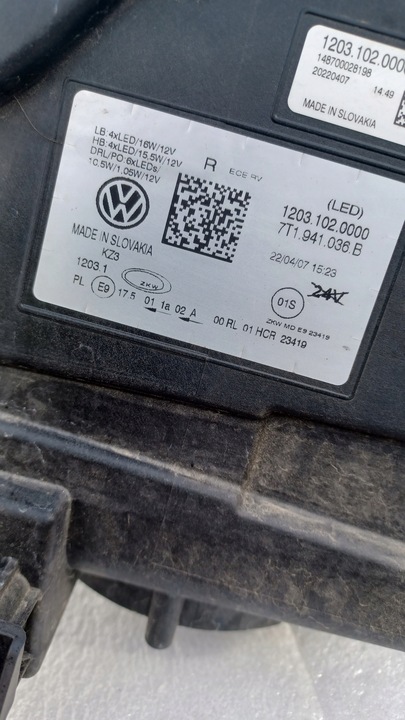 фото №9, Vw multivan transporter t7 7t1 7t1941036b 7t1941035b европа