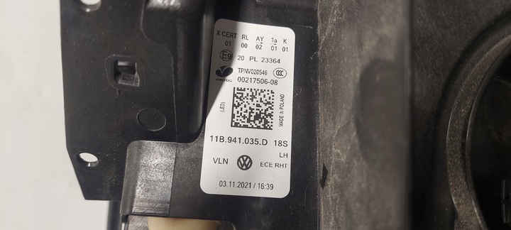 фото №8, Vw id4 id.4 лампа ліва передня лівий перед повний led iq light 11b941035d eu