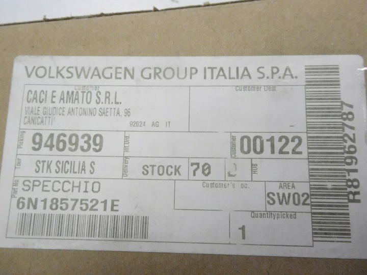 фото №8, Вкладка дзеркало ліве vw lupo 99-03 oem номер 6n1857521e