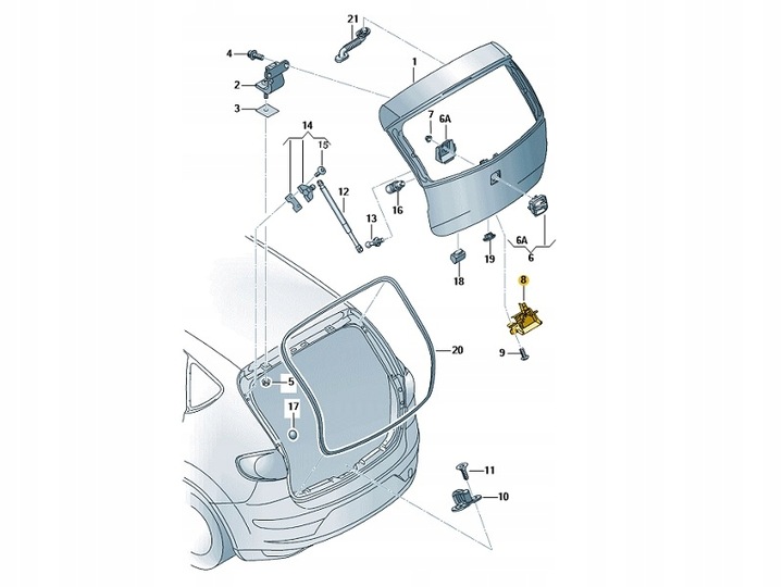 фото №9, Замок задней крышки багажника seat altea 2004-2015