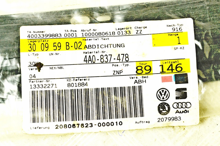 фото №7, Audi 100 c4 планка накладка перед 4a0837478 now