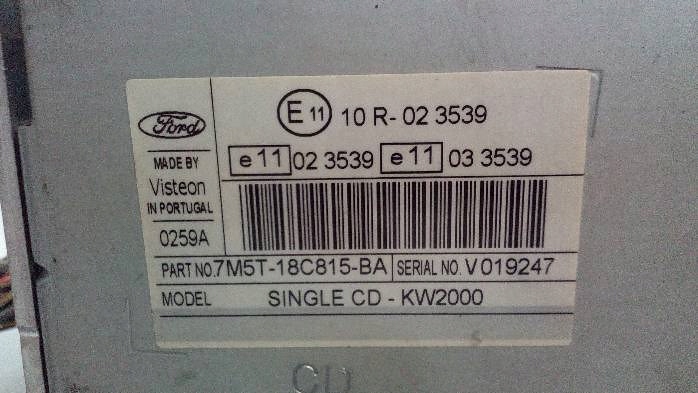 фото №6, Радіопрогравач ford focus mk2 07r. 7m5t-18c815-ba
