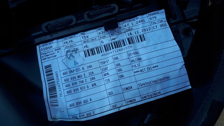 фото №11, S6 c7 a6 4g боковина двері лівий зад шкіра ambiente