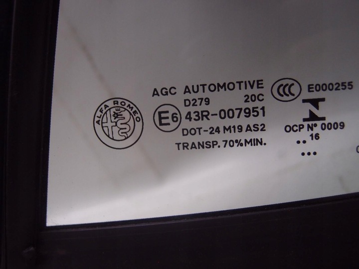 фото №3, Стекло дверь левый зад alfa romeo giulia 2016r