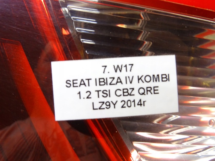 фото №8, Лампа левая левый зад w крыло 6j8945095d seat ibiza iv универсал
