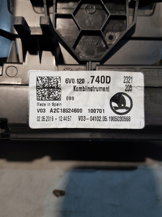 фото №7, Спідометр  прилади skoda fabia iii 1.0b 6v0920740d європа
