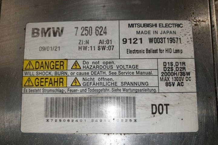 фото №1, Модуль ксенон bmw 7 f01, f02 7250624 3.5l дизель 225kw 2012