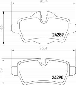 фото №1, Гальмівні колодки mintex mdb2930 m1144 mini r56 r55 r58 r57 r59 задні
