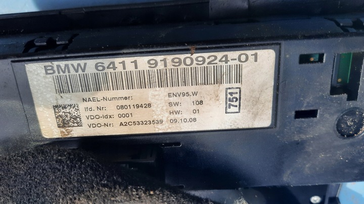 фото №5, Панель кондиционера bmw e92 6411 9190924 -01