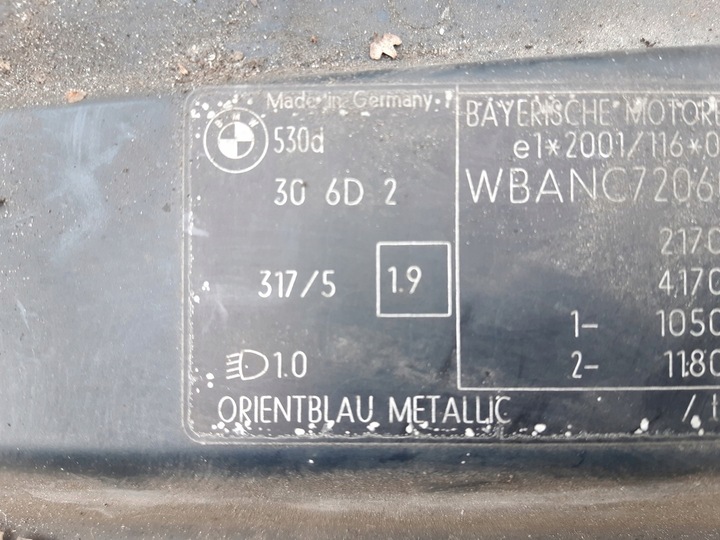 фото №9, Двері правий перед bmw e60 e61 sedan orientblau 317