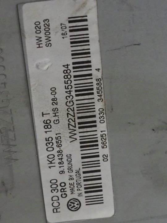 фото №13, Магнитола заводские 1k0035186t оригинал vw passat b6 caddy iii рестайлинг golf v