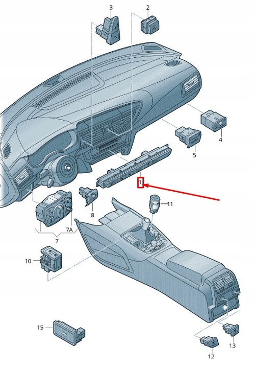 фото №1, Audi a7 sportback 4g приборная панель multiple switch 4g0927137ab6ps