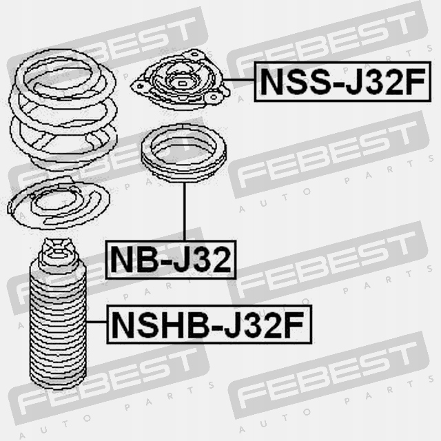 фото №12, Підшипник кронштейни амортизатора перед febest nb-j32