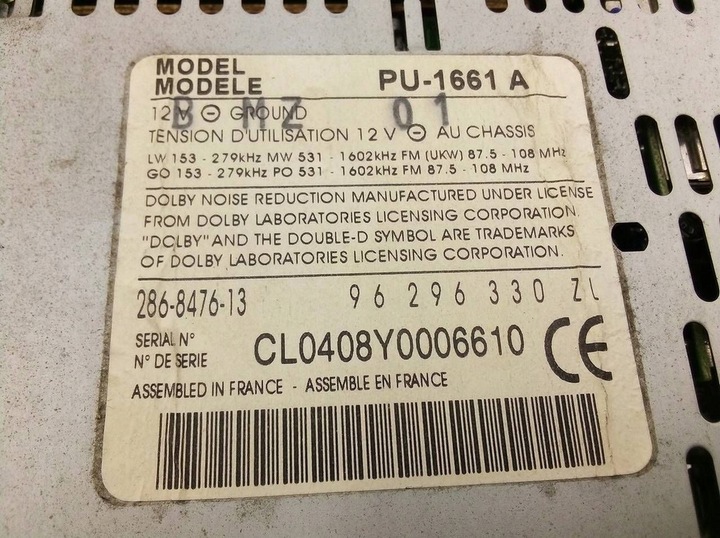 фото №8, Peugeot 607 2001 96296330zl панель / радіопрогравач cd/dvd/gps засіб